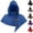 Blue, variant on Womens Faux Suede Hooded Cape Halloween Cowl Neck Shrug Asymmetrical Buckles Gothic Poncho for Medieval Costume Party Outfits, Green, Free Size