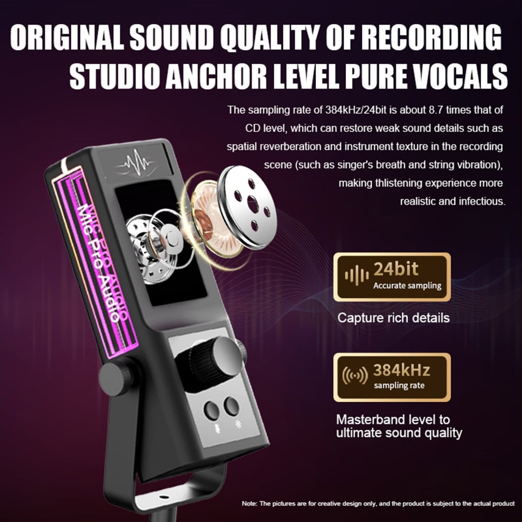 PatungKu Desktop Recording Microphone For Professional Gaming Live Streaming Adjustable