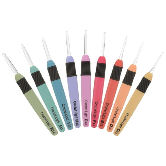 GOOHOCHY 9pcs/set Lighted Crochet Hooks LED Crochet Knitting Needles Sewing Tools 2.5-6.5mm Craft Tools Sewing Accessories for DIY Weave Yarn