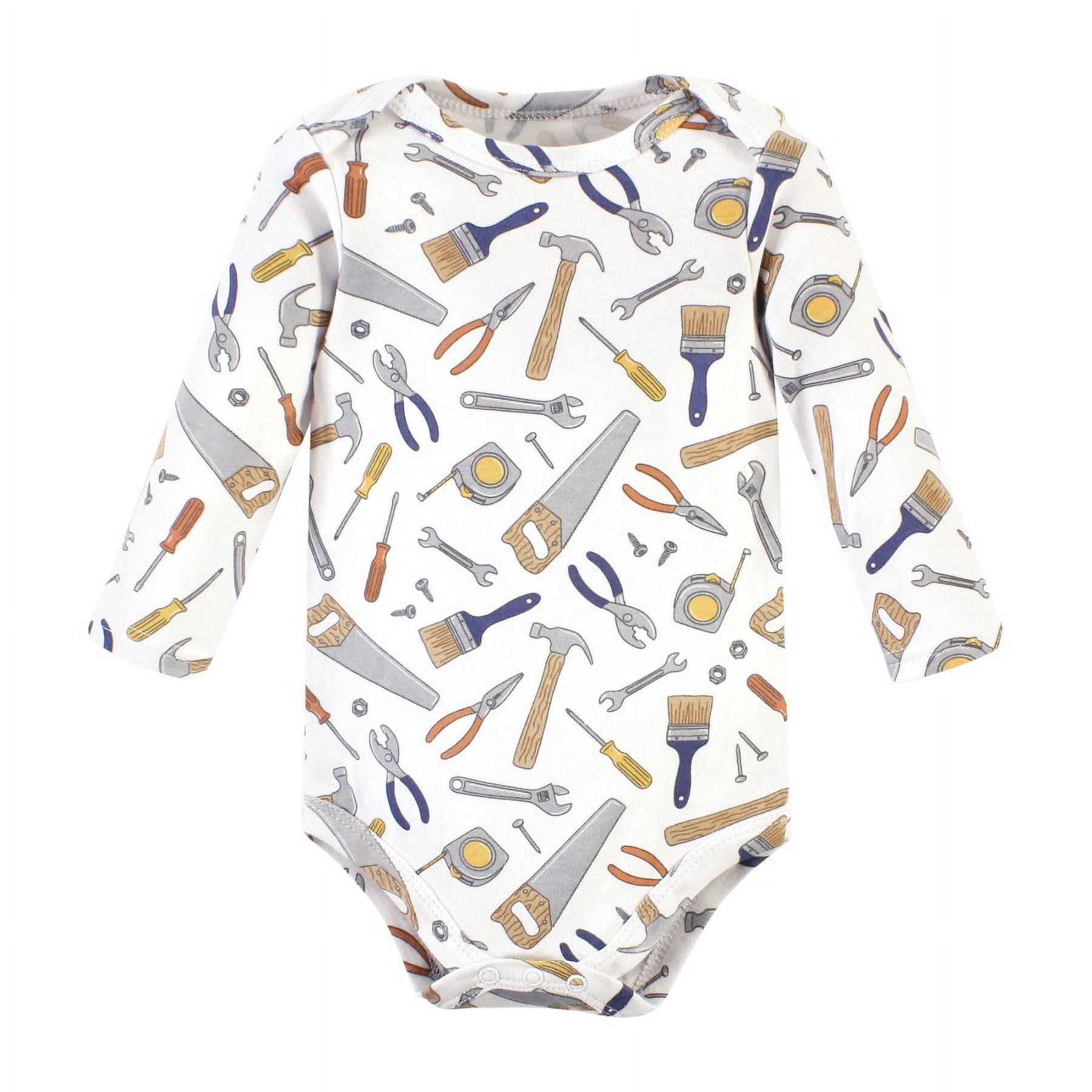 Hudson Baby Cotton Long-Sleeve Bodysuits, 3- Pack, Newborn- 24 Months