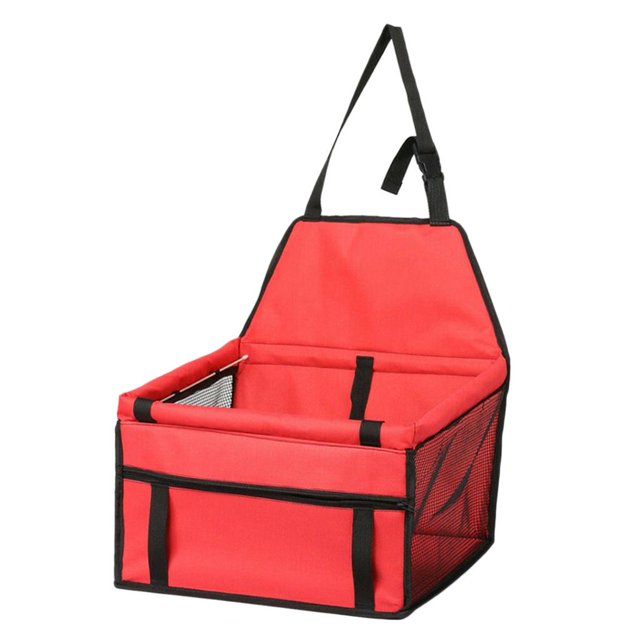 Mascota Perro Gato Asiento De Coche Perrera Perrito Cinturón Seguro Booster Carrier Estable rojo Salvador Portador del asiento seguro para el automóvil