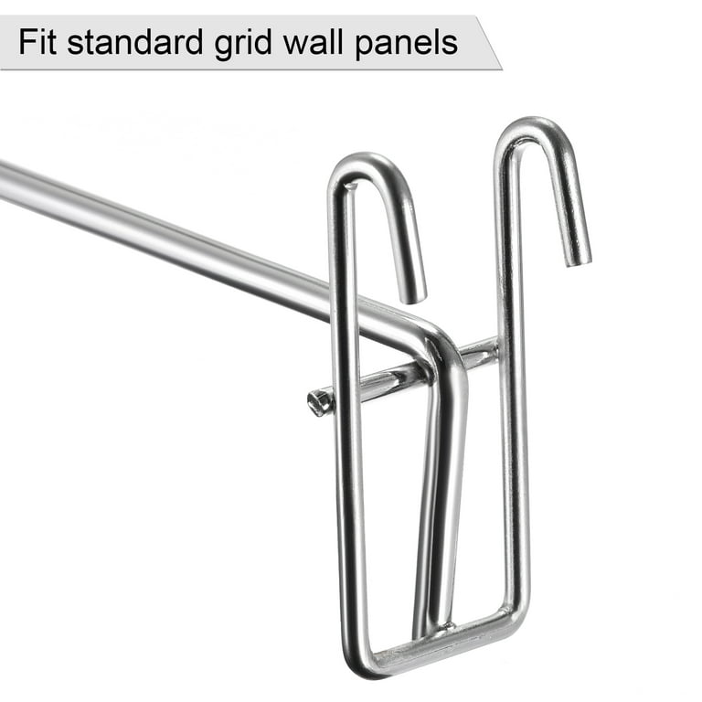 Uxcell 0.24 Inch Thickness 6 Inch Long Grid Wall Display Hooks Silver, 10  Count