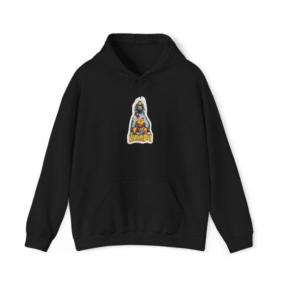 Monkeyboy Flame World Industries 2000s Skateboard Vintage Classic Hoodie Print - M / Black