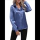 thumbnail image 1 of Blusas de Satén para Mujer, Informales, de Larga, con Botones, Elegantes, para Trabajo y Negocios Azul M, 1 of 10