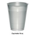 thumbnail image 2 of 240/Case Bulk Shimmering Silver 16 oz Plastic Cups, 2 of 6