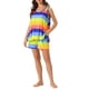 thumbnail image 4 of Conjuntos de pijama para mujeres INSPIRE CHIC, camisetas sin mangas con pantalones cortos, atuendos de lounge a rayas coloridas con bolsillos, 3XL azul, 4 of 6