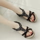 thumbnail image 4 of Zapatos bohemios para caminar zapatos de verano con flores de diamantes de imitación sólidos para mujeres y niñas, 4 of 9