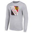 thumbnail image 2 of Men's Starter Heather Gray Chicago Blackhawks Shield Long Sleeve Graphic T-Shirt, 2 of 3