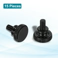 thumbnail image 3 of Uxcell M5x12mm Knurled Thumb Screws, Black Steel Flat Head Thumb Screws Zinc Plated Metric Knurled Head Bolts with Shoulder Grip Knobs Hand Tighten Thread Fasteners, 15 Pcs, 3 of 7