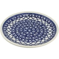 thumbnail image 1 of Polish Pottery 7½-inch Dessert Plate (Lattice Peacock Theme) Hand Painted in Boleslawiec, Poland + Certificate of Authenticity, 1 of 6
