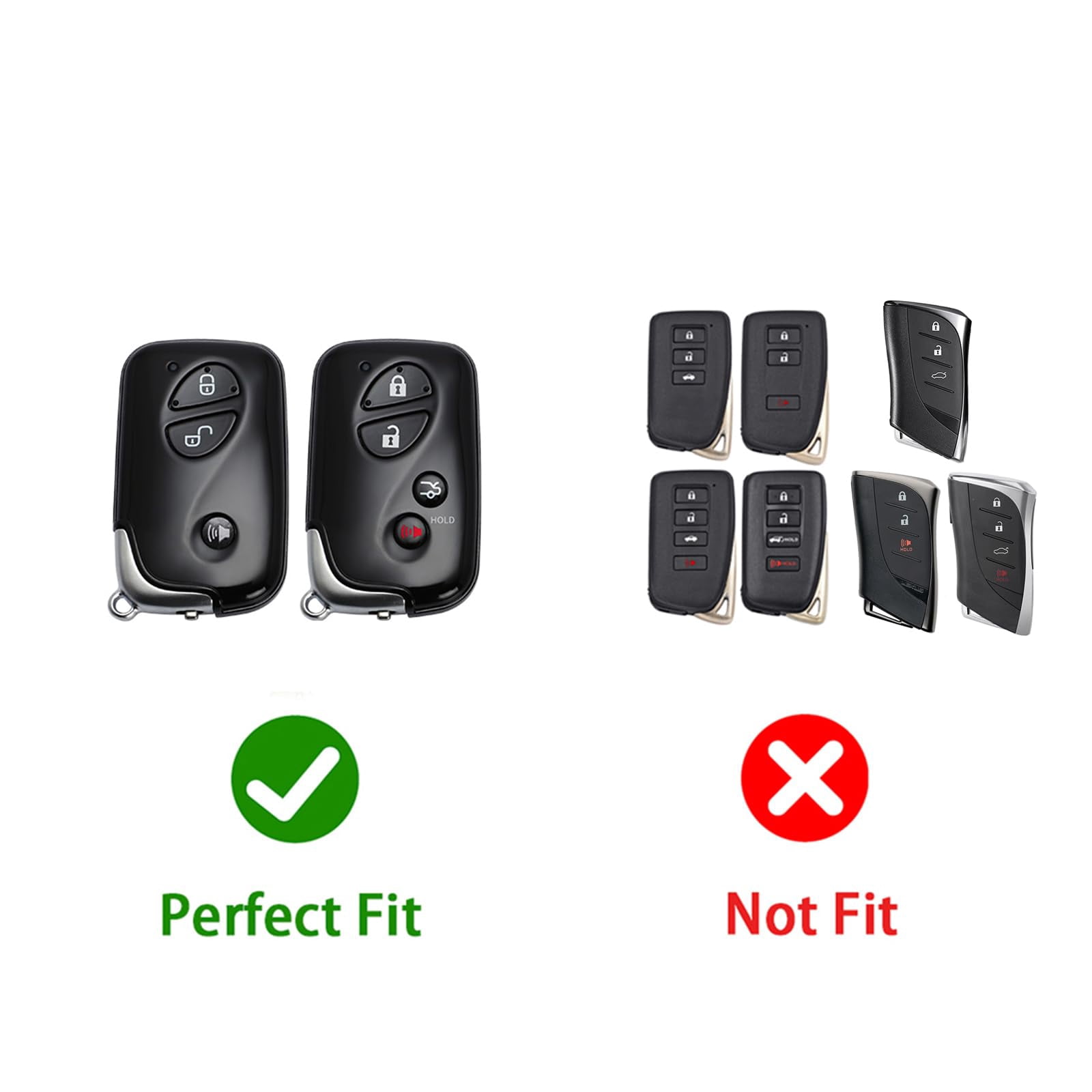 Key Cover Case, Zinc Alloy Metal Key Fob Case Protector Shell Compatible with Lexus GX460 RX350 ES350 IS250 GX460 LX570 IS350 GS430 GS300 GS450h Accessories 3 Buttons