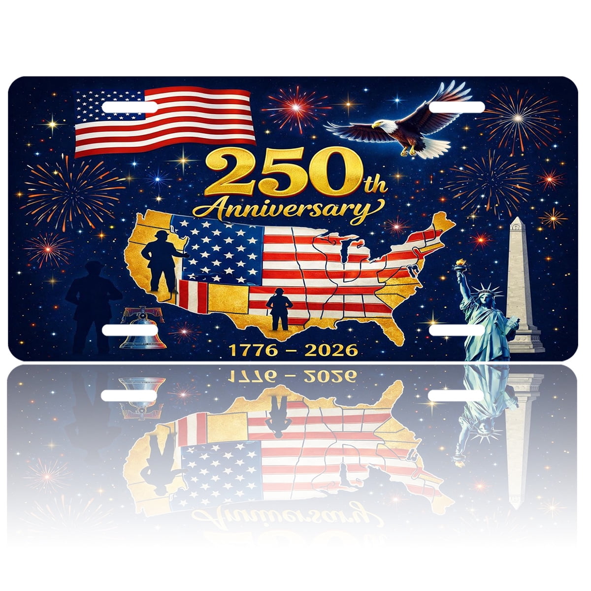 USA 250th Anniversary License Plate, 1776-2026 Patriotic License