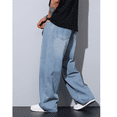 thumbnail image 4 of Mrmall Mens Wide Leg Jeans Baggy Y2k Loose Fit Casual Denim Jeans Skater Trousers Streetwear, 4 of 6