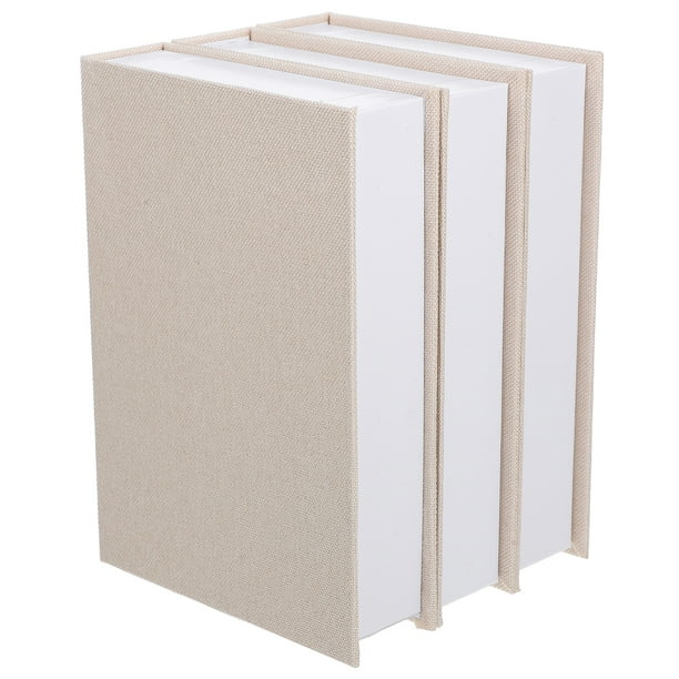 3 piezas de libros de lino para mesa, decoración de libros, caja con forma de libro, decoración de estantería de escritorio