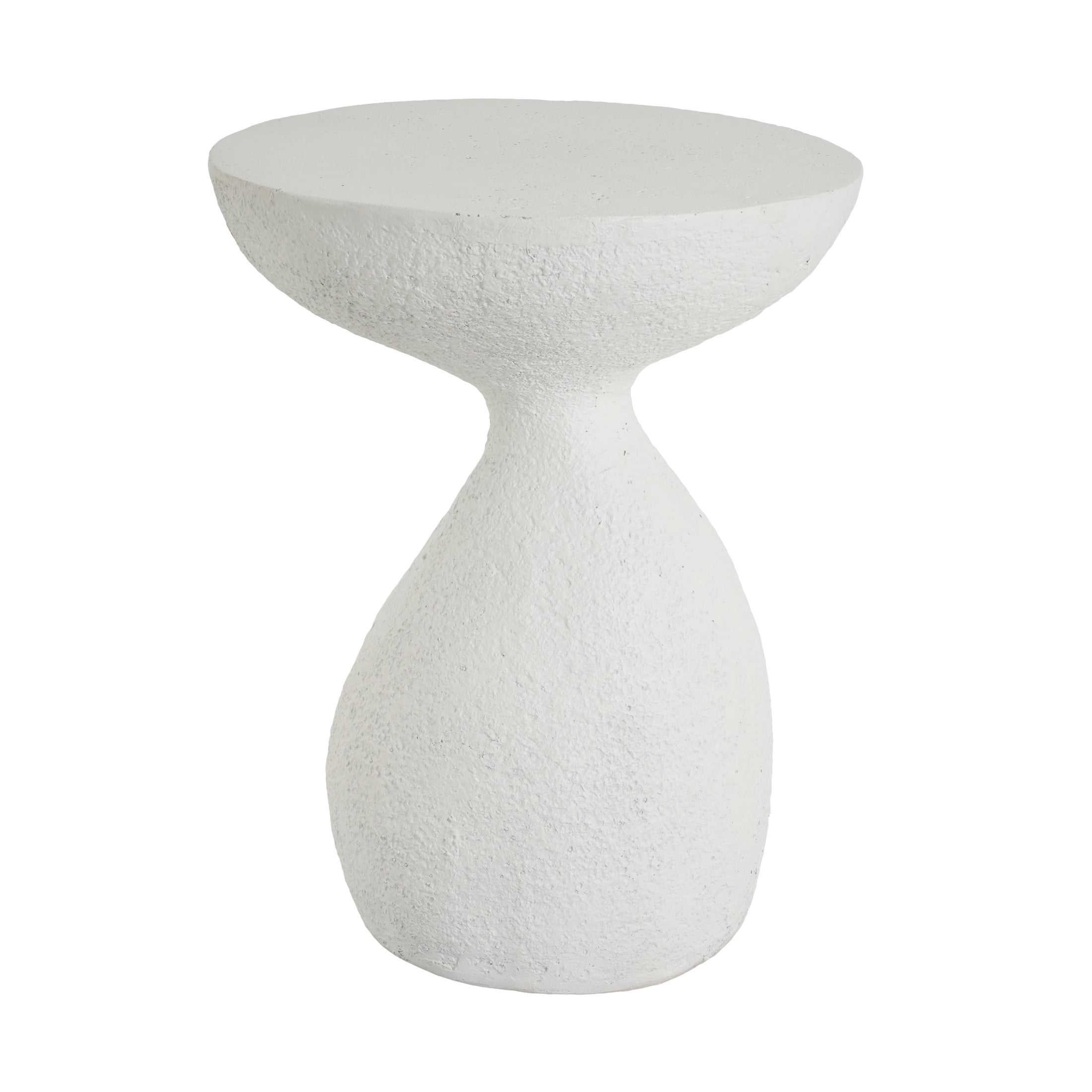 Christopher Knight Home Outdoor Patio Vase-Shaped MGO Accent Side Table, Stone-Look Design, White