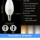 thumbnail image 4 of Lámpara de vela LED C37 de 220V, 3W-7W, E14, E27, luz blanca cálida de alto lumen, adecuada para lámpara de araña de cristal de cocina, 6 unidades por lote, 4 of 4