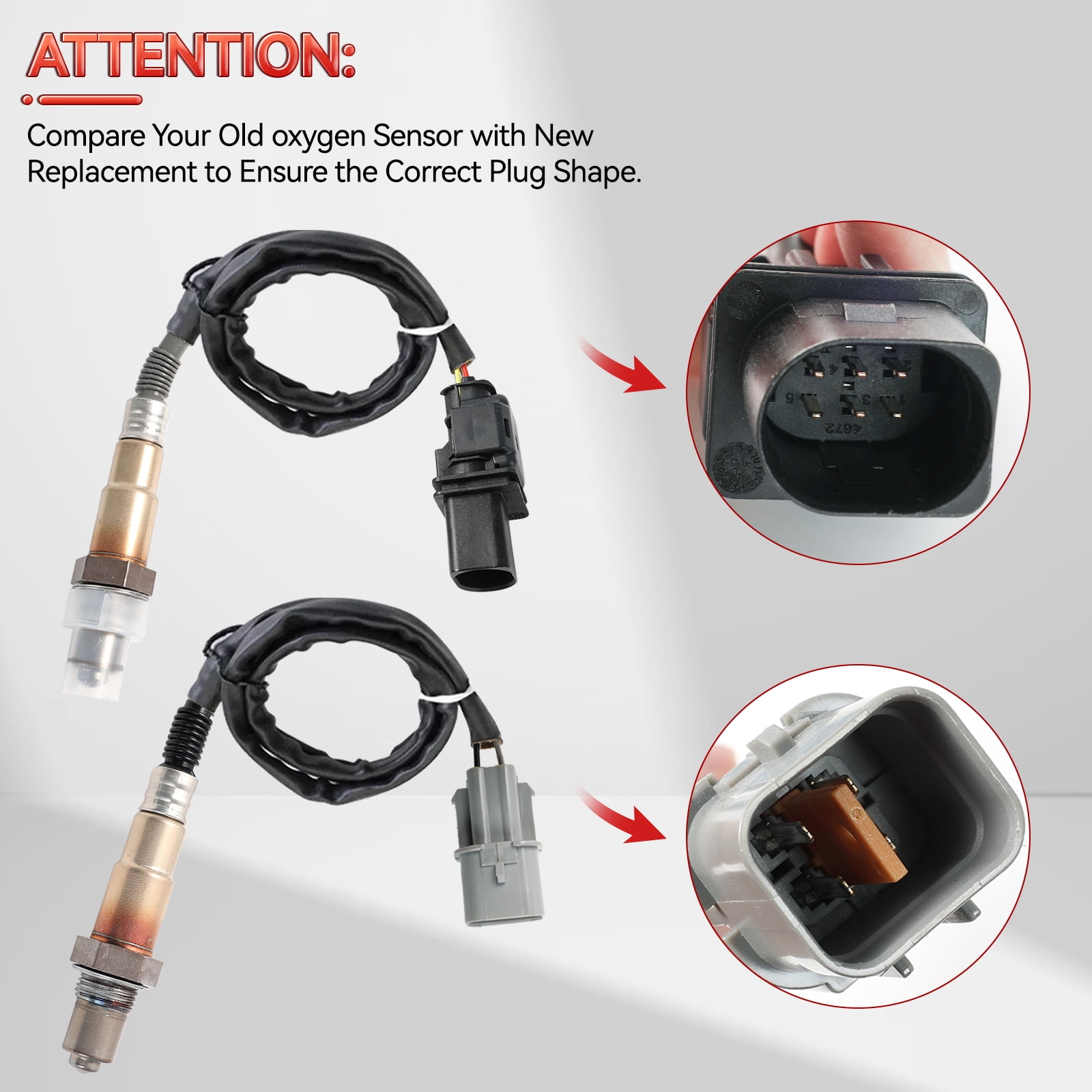 OEMASSIVE 2Pcs Oxygen Sensor for 2012-2017 Hyundai Accent Veloster Kia Rio 1.6L Front+Rear