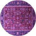 thumbnail image 1 of Ahgly Company Indoor Round Oriental Purple Traditional Area Rugs, 8' Round, 1 of 4