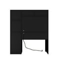 thumbnail image 3 of Llinc Store Computer Desk with Hutch & Bookshelf,Wood Executive Desk Teens Student Desk with 3 AC Outlets and 2 USB Charging Ports,Study Laptop Table for Home, Black, 3 of 9