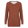 thumbnail image 4 of bnaln Long Sleeve Tops Womens T Shirts Casual Tunic Tops Dressy Shirts for Leggings V Neck Spring Loose Pullover Blouse Comfy Lightweight Sweatshirts Plus Size Tshirts Basic Plain Tees, 4 of 4