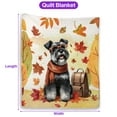 thumbnail image 5 of Welcome Fall Schnauzer Enjoys School Time Autumn Fall Leaves Quilt Blanket Miniature Schnauzer Dog Lover Cozy Comforter Throw Blanket - 02013, 5 of 5