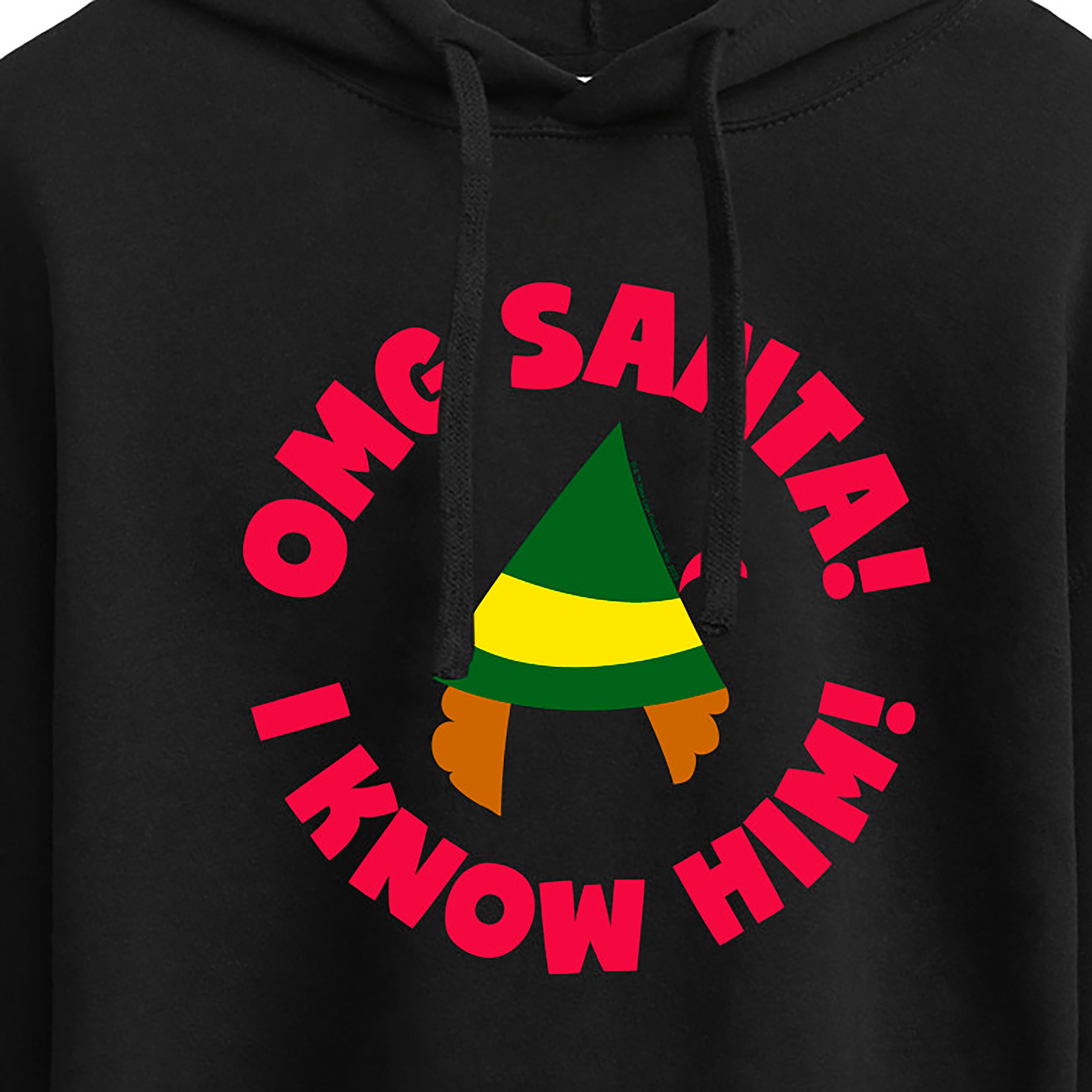 ELF - Christmas Family Set Omg Santa - Juniors Cropped Pullover Hoodie