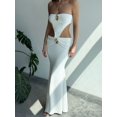 thumbnail image 4 of White Backless Cutout Maxi Slip Dress With Gold-Tone Embellishments, 4 of 21