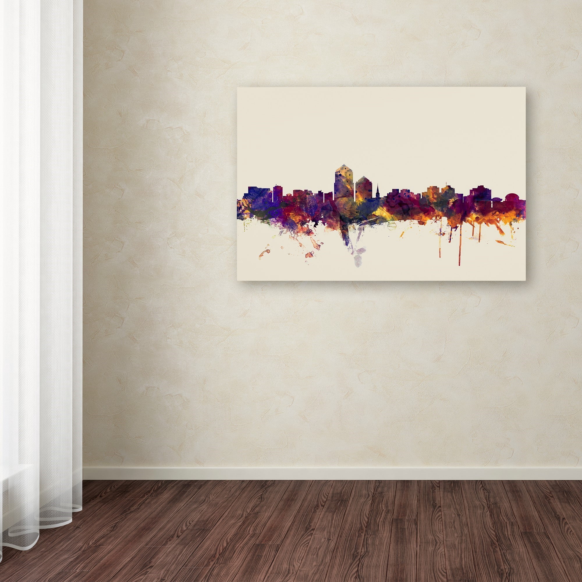 Trademark Fine Art "Albuquerque New Mexico Skyline" Canvas Art by Michael Tompsett