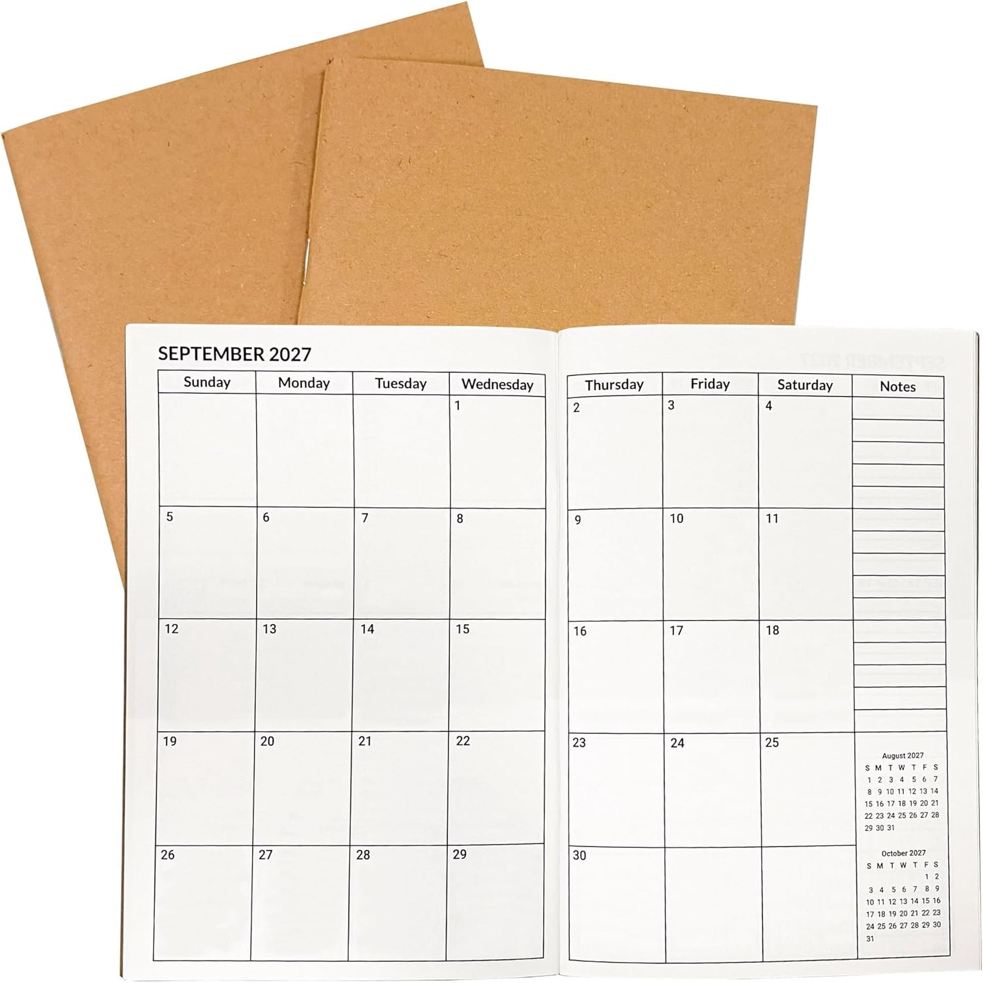 A5 Calendar Planner Jul 2026 - Jun 2028 Travelers Notebook Inserts for 2 Monthly Calendar & Weekly To to & Important Dates & Habit 100gsm Paper 8.3 x 5.5 in 2 count