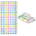 thumbnail image 6 of Coolnut 3 PCS Towel Rainbow Daisy Plaid Cotton Bath Towel Set (1 Bath Towel, 1 Hand Towel, 1 Washcloth) for Bathroom, Super Soft and Quick Dry Towels, 6 of 6