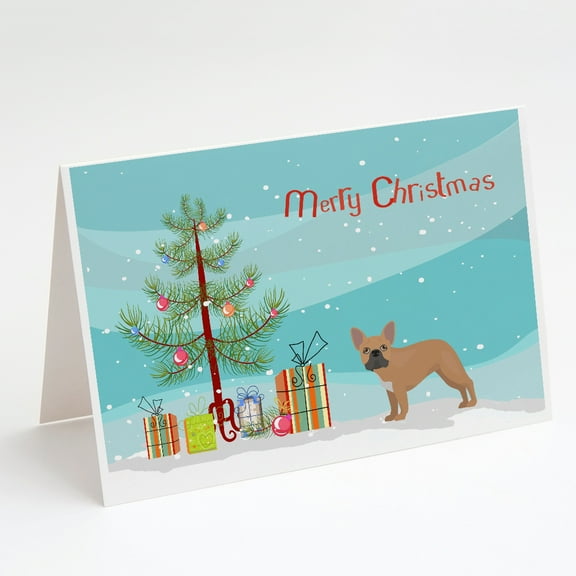 Carolines Treasures CK3455GCA7P French Bulldog Christmas Tree Greeting Cards and Envelopes Pack of 8 7 x 5 multicolor
