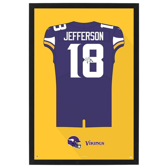 Justin Jefferson Minnesota Vikings Home Jersey Framed Art Print