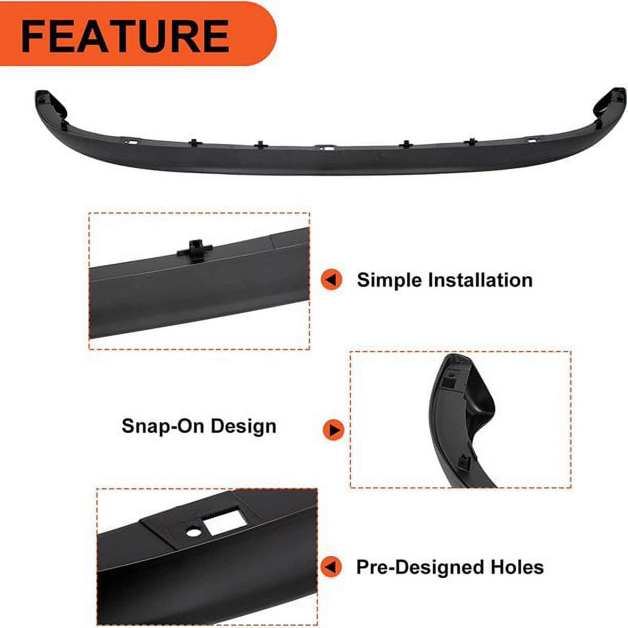 Kojem Front Bumper Air Deflector Dam Lower Lip for 2002-2008 Dodge Ram 1500 2003-2009 Ram 2500 3500 Pickup Truck Replaces CH1090125 55077337AB 55077337AD