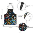 thumbnail image 3 of Black Blue Yellow Butterfly Pattern Kids Aprons for Girls and Boys,Adjustable Neck Strap Toddler Aprons for Kids Cooking Baking, 3 of 6