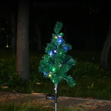 Hiroekza Christmas Ornaments, Solar Christmas Tree Lights outdoor Led Ground Plug Lawns Lights Patio Garden Holiday Ambiance Decoration Lights