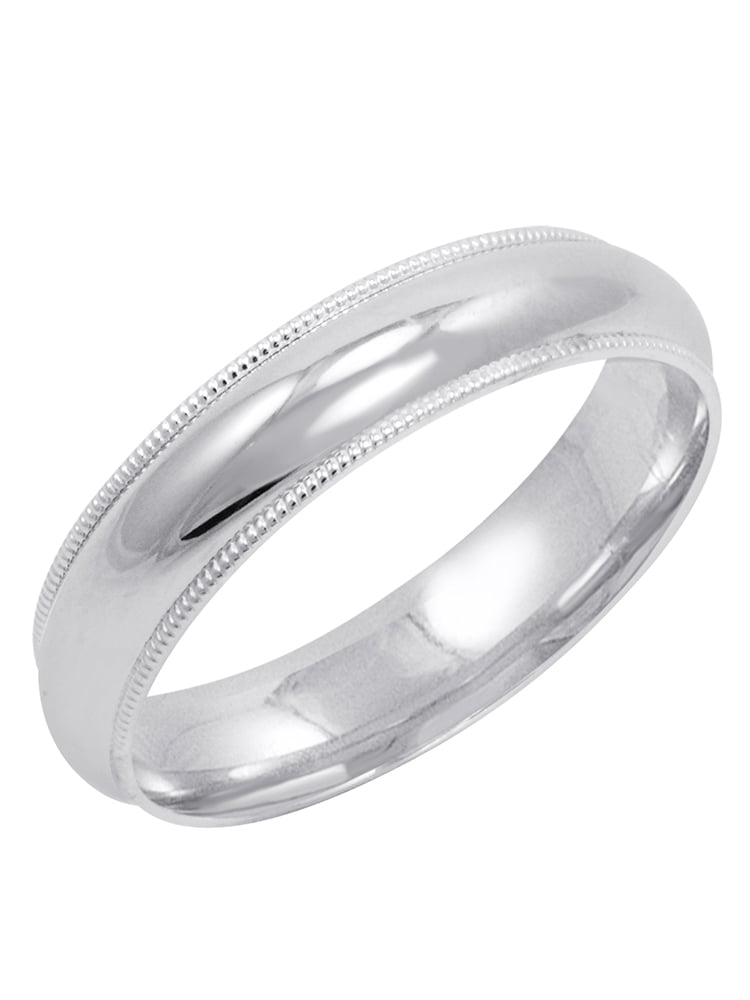10kt White Gold Security Jewelers 10k White Gold 5mm Flat Edge Band Ring Size 9