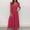 Red, variant on Women's V-Neck Jumpsuit High Waist Short Sleeve Ruffled Loose Long Wide Leg Pants Suit