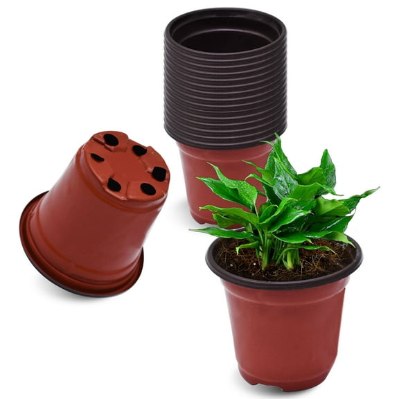 LABLT 50/100Pcs Plastic Plant Flower Pots Nursery Seedlings Garden Plant Pot Red