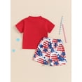 thumbnail image 4 of Nygoyerh Toddler Baby Boys 4th of July Outfits 6M 12M 18M 24M 3T 4T Stars Stripes Print Short Sleeve T-shirt with Shorts 2Pcs Kids Casual Summer Short Pants Sets, 4 of 9