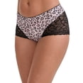 thumbnail image 4 of INSPIRE CHIC Mother's Day Women's Lace Butt-Lifting Tummy Control Mid Rise Panties Breathable Full Coverage Boyshorts S Light Pink, 4 of 5