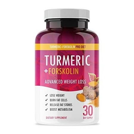 Turmeric Forskolin Pro Diet - Weight Loss Turmeric + Forskolin Appetite Suppressant to Boost (Best Tea To Boost Metabolism)