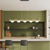 Chandelier 5 Lights Satin Black Wood