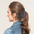 thumbnail image 2 of Unique Bargains 1 Pc Banana Clip Grace Pattern Hair Clip Navy Blue, 2 of 5