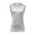 thumbnail image 5 of JINMGG Women Fashion Summer Sexy Fold Printed Regular Lace Sleeveless V Neck Button Top White XXXXL, 5 of 5