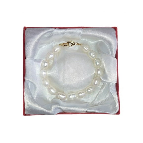 Pulsera y Aretes GREG J.M. Perlas Cultivadas Broche de Chapa Oro Clásico