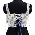 thumbnail image 6 of Odeerbi Corset Top for Women Shapewear Bodyshaper Tummy Control Waist Trainer 2025 Casual Erogenous Eyelet Lace-up Floral Print Fishbone Court Vintage Straps Beige, 6 of 9