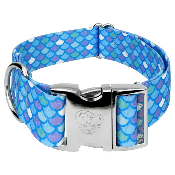Country Brook Petz® 1 1/2 inch Premium Mermaid Scales Dog Collar, Extra Large