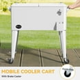 thumbnail image 3 of Dextrus 80 Quart Rolling Cooler Cart with Bottle Opener Drainage, Portable Patio Cooler Rolling on Wheels, Outdoor Rolling Beverage Cart Drink Cooler for Patio Pool Deck Party Cookouts, 3 of 7
