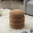 thumbnail image 2 of Modern Round Ottoman, Soft Bedroom Ottoman Footstool Round Ottomans Stool for Living Room, Makeup Room, Coffee, Velvet, 2 of 10