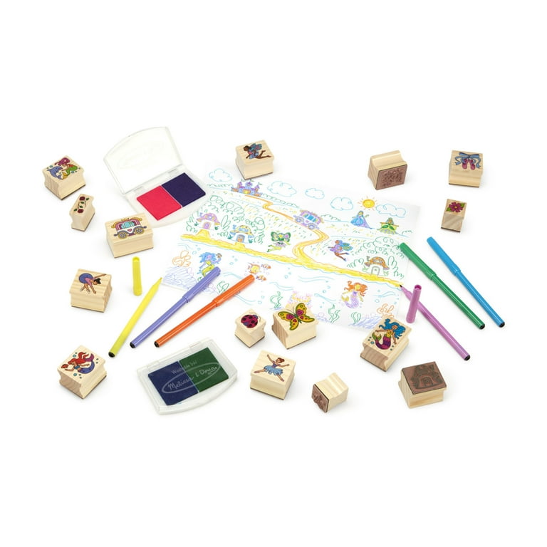 Melissa & Doug Stamp-A-Scene Wooden Stamp Set-Fairy Garden